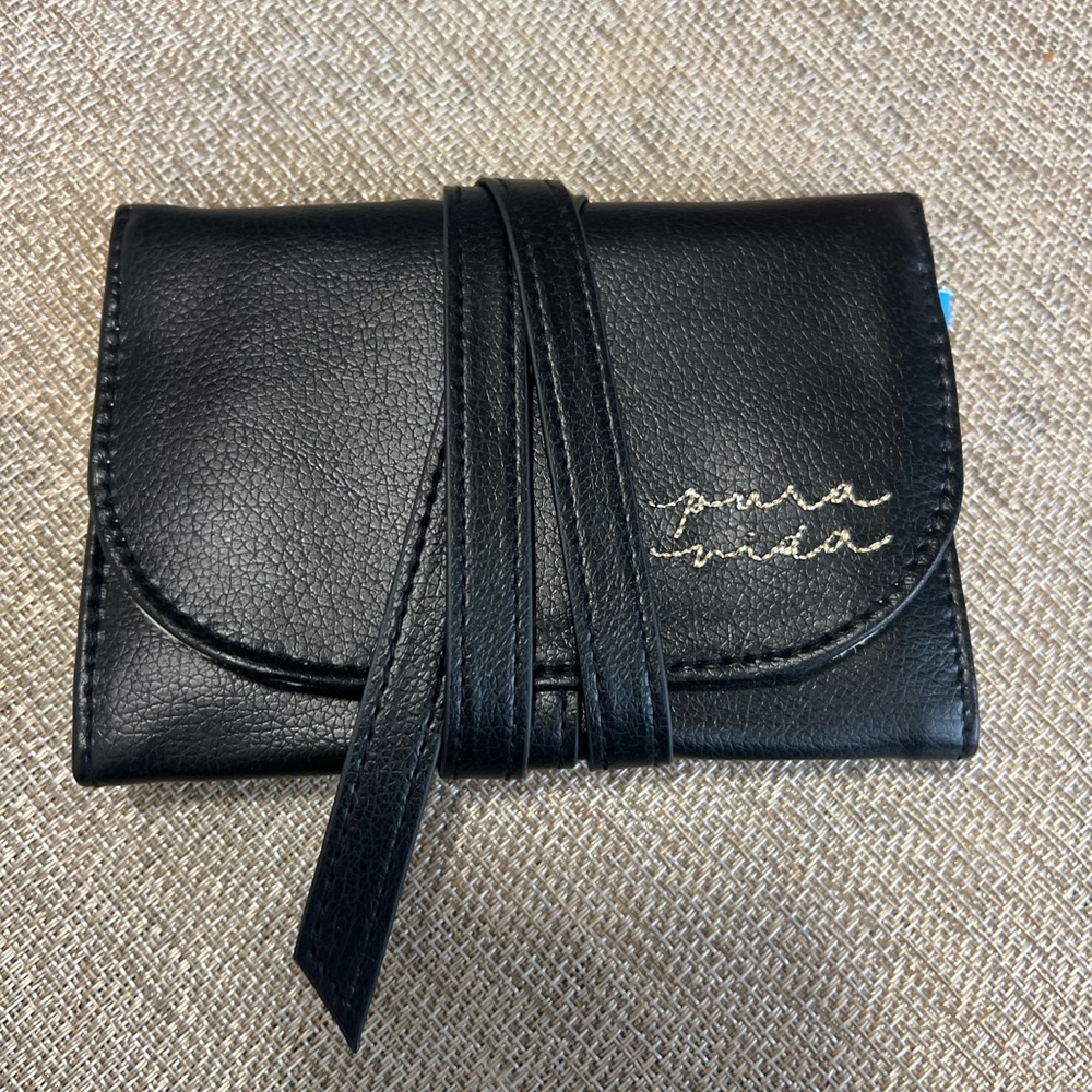 RETIRED Pura Vida Black Jewelry Roll/Pouch